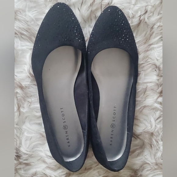 Karen Scott Black Crystal Flats Loafers Sz 10M 🌴 - Picture 3 of 8